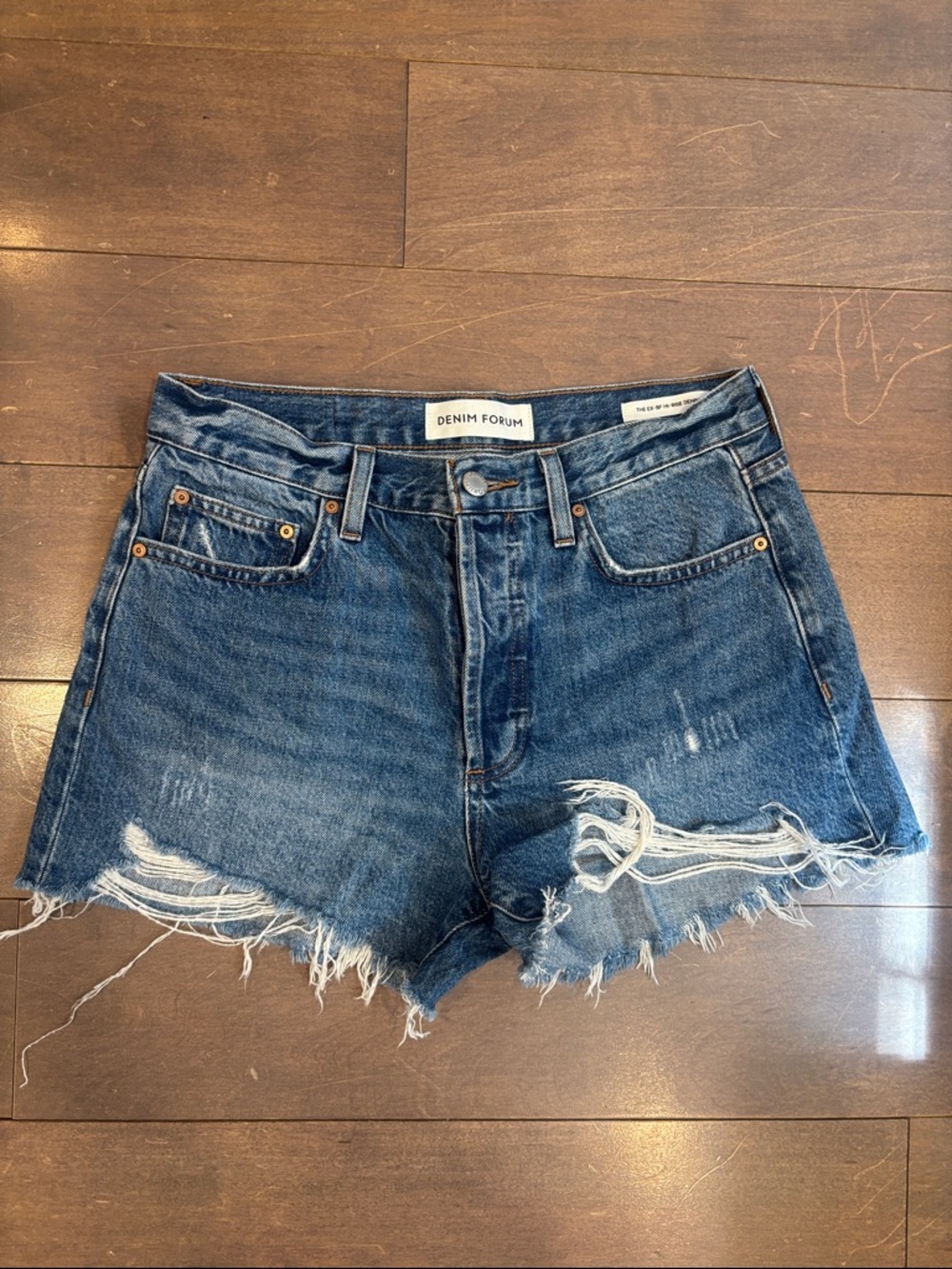 Aritzia Denim Forum Distressed Jean Shorts